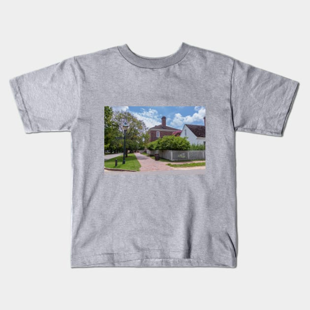 Prince George Street in Colonial Williamsburg, Virginia Kids T-Shirt by SafariByMarisa